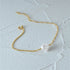 S925 sterling silver paperclip double pieced irregular Baroque shaped pearl bracelet - MOWTE