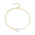 S925 sterling silver paperclip double pieced irregular Baroque shaped pearl bracelet - MOWTE