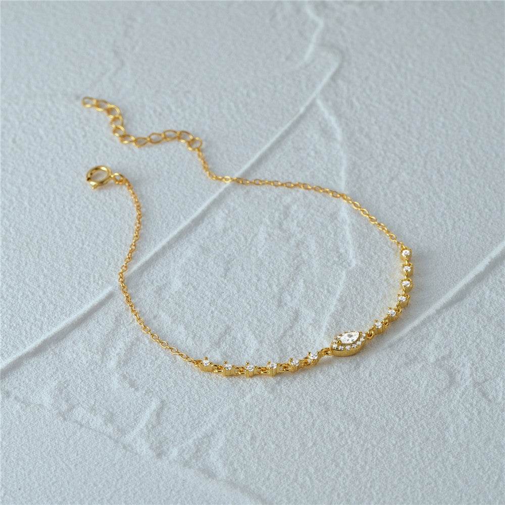 S925 sterling silver eyes devil's eye diamond studded daily outfit women's bracelet - MOWTE