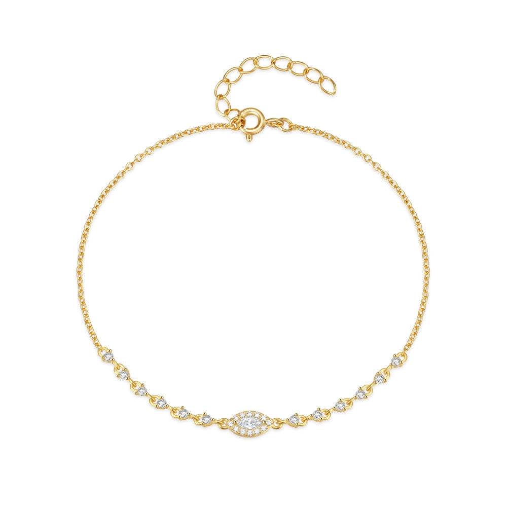 S925 sterling silver eyes devil's eye diamond studded daily outfit women's bracelet - MOWTE