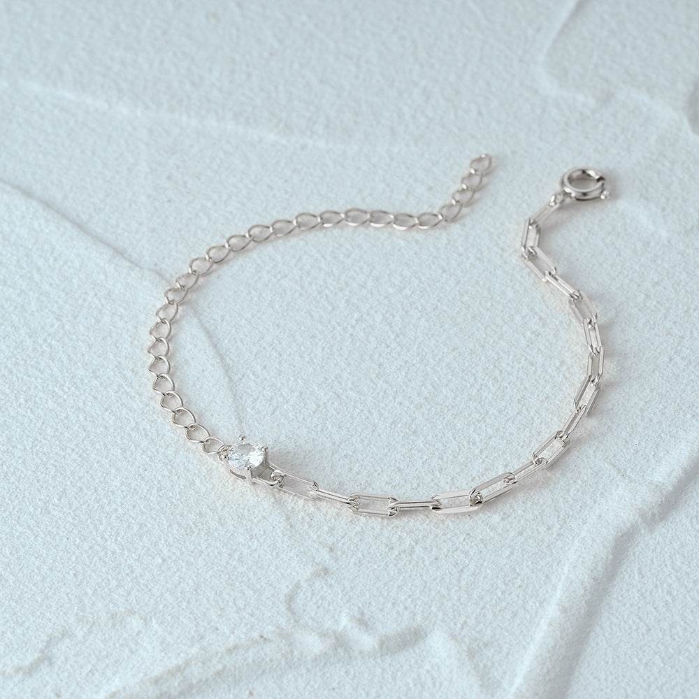 O-chain+paperclip chain splicing bracelet for women - MOWTE