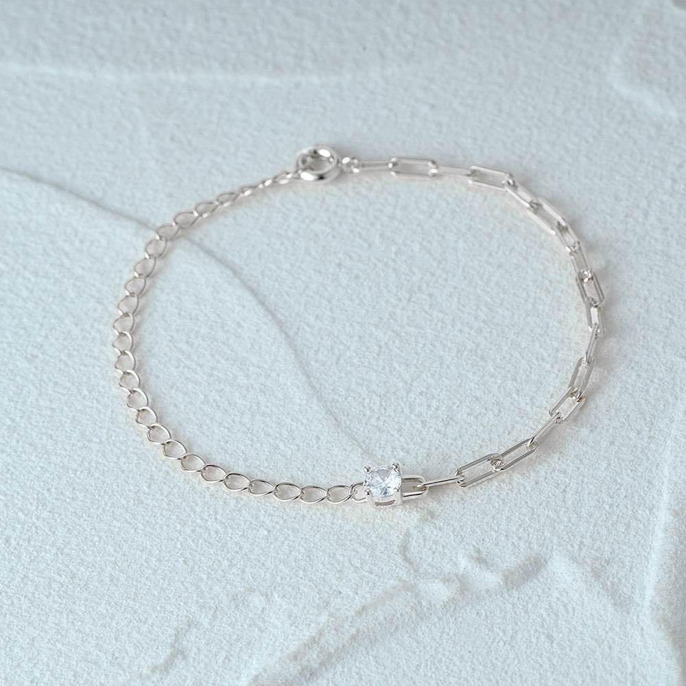 O-chain+paperclip chain splicing bracelet for women - MOWTE
