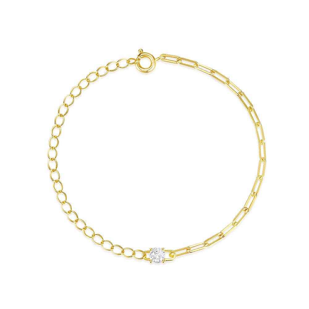 O-chain+paperclip chain splicing bracelet for women - MOWTE
