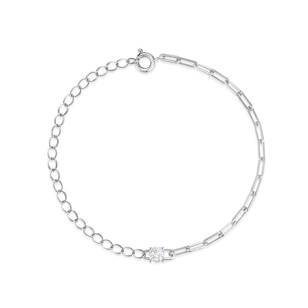 O-chain+paperclip chain splicing bracelet for women - MOWTE