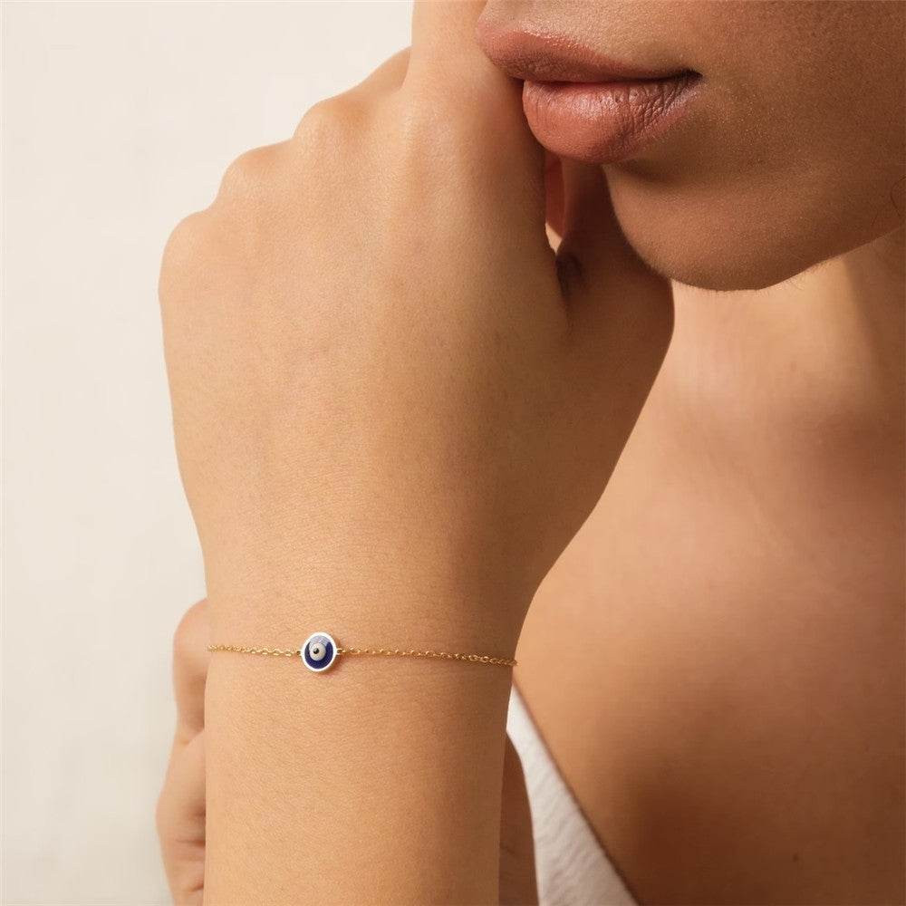 S925 pure silver devil's eye oil drip daily matching bracelet for women - MOWTE