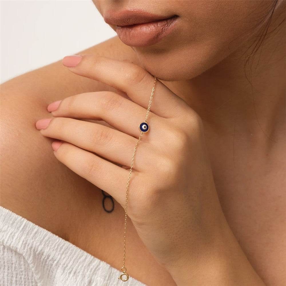 S925 pure silver devil's eye oil drip daily matching bracelet for women - MOWTE