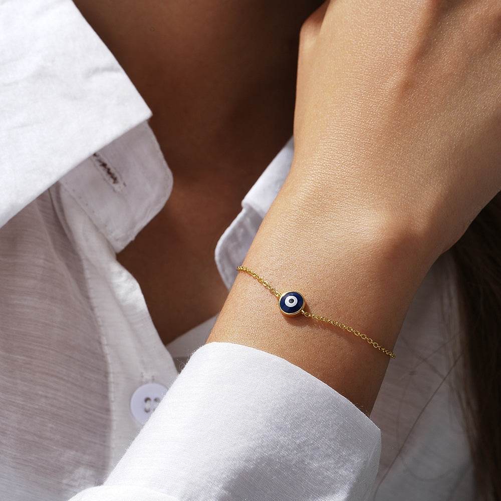 S925 pure silver devil's eye oil drip daily matching bracelet for women - MOWTE