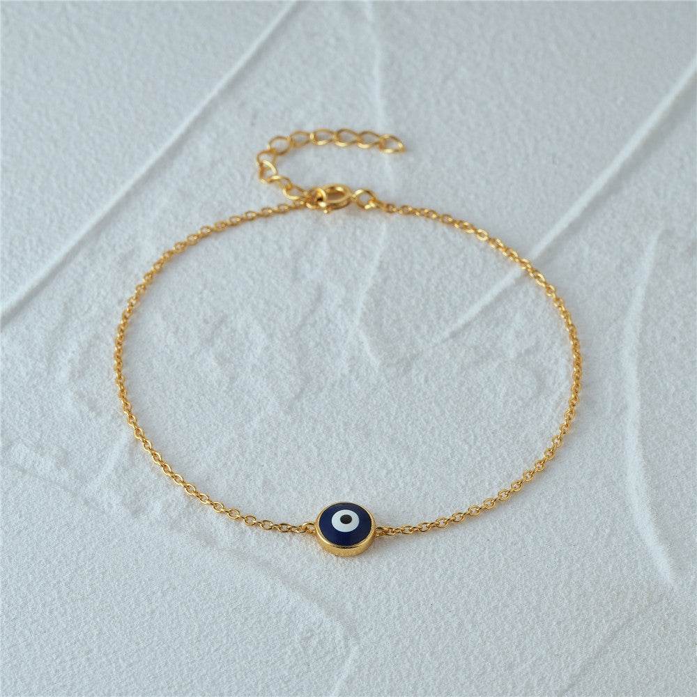 S925 pure silver devil's eye oil drip daily matching bracelet for women - MOWTE