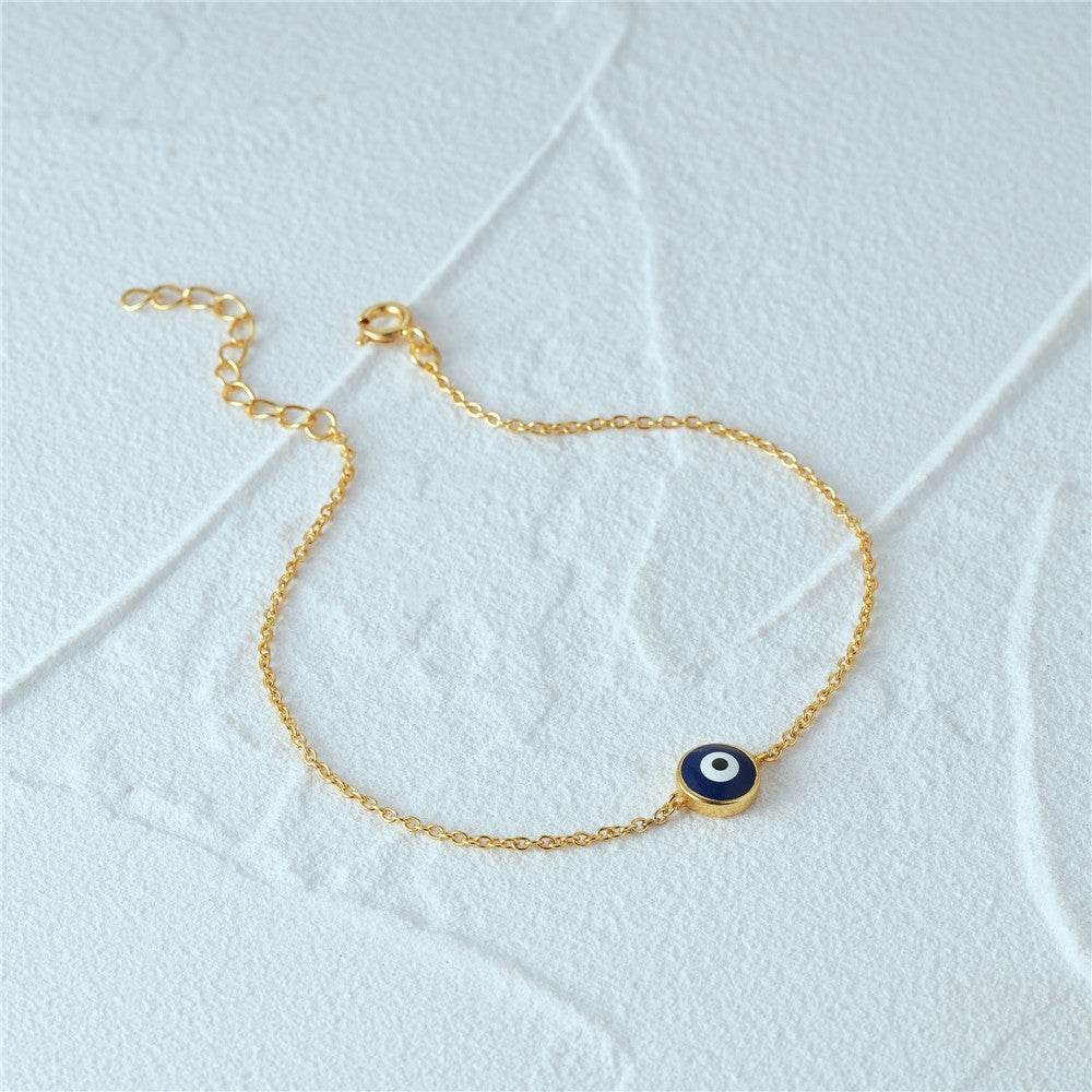S925 pure silver devil's eye oil drip daily matching bracelet for women - MOWTE