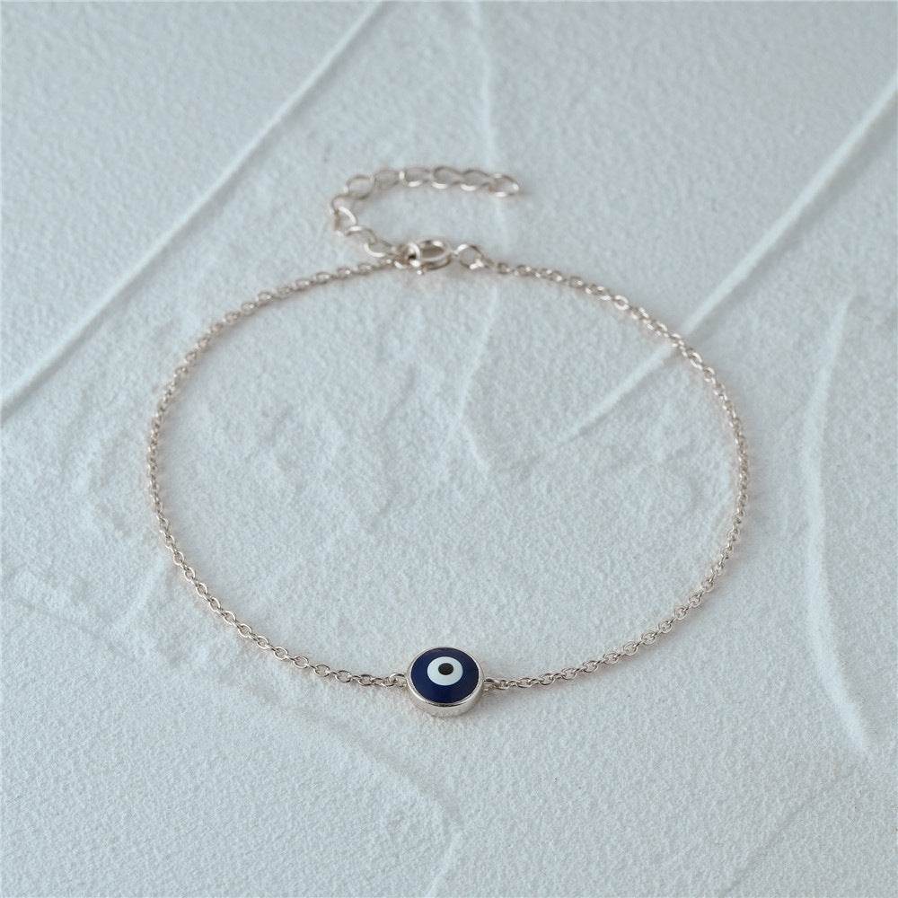 S925 pure silver devil's eye oil drip daily matching bracelet for women - MOWTE