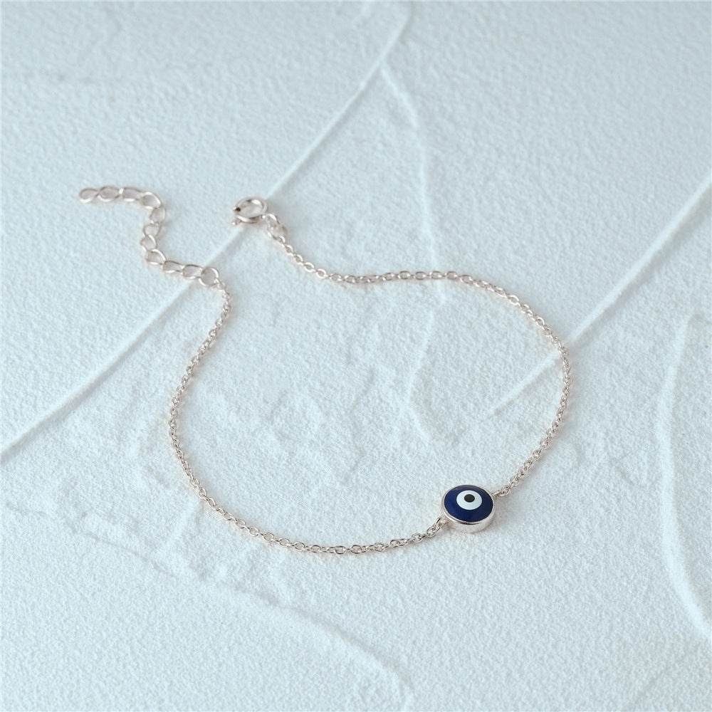 S925 pure silver devil's eye oil drip daily matching bracelet for women - MOWTE