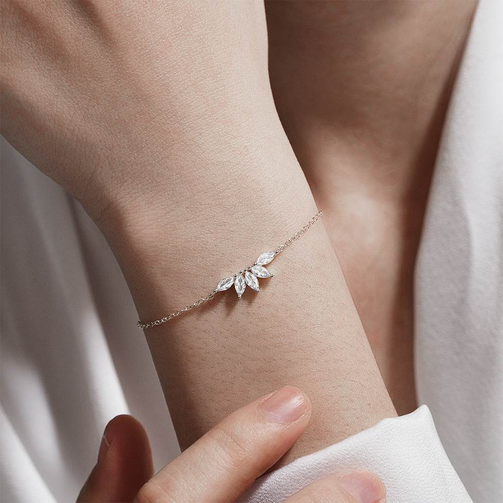 S925 sterling silver crown zircon inlaid daily wear women's bracelet