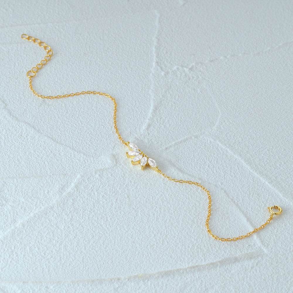 S925 sterling silver crown zircon inlaid daily wear women's bracelet - MOWTE