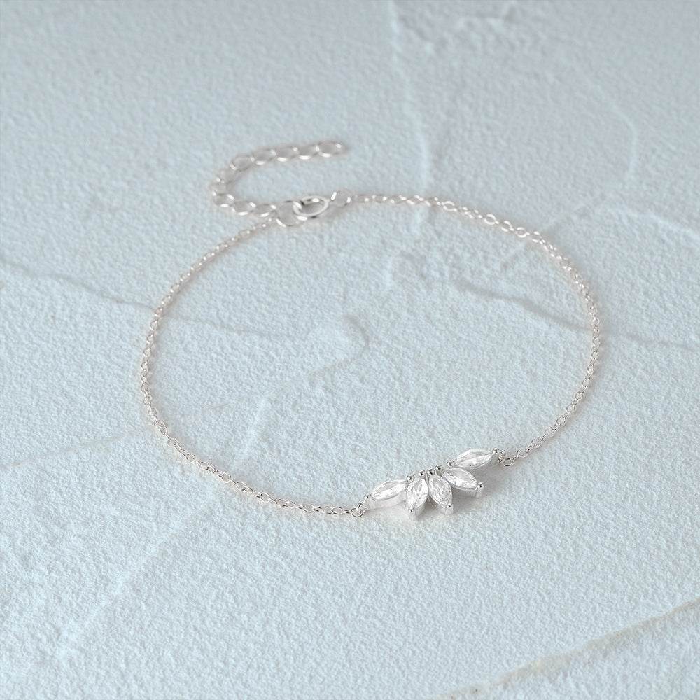 S925 sterling silver crown zircon inlaid daily wear women's bracelet - MOWTE