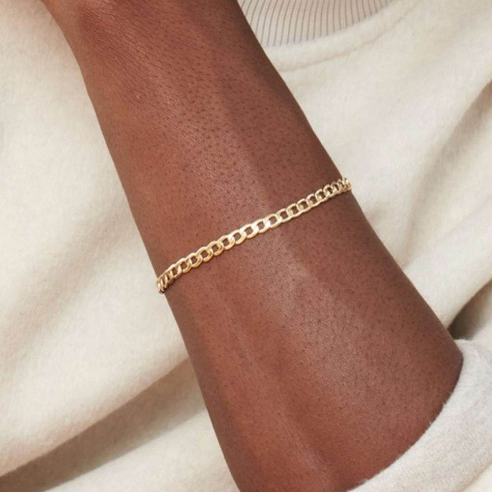 S925 sterling silver basic matching chain Cuban chain women's daily wearing bracelet