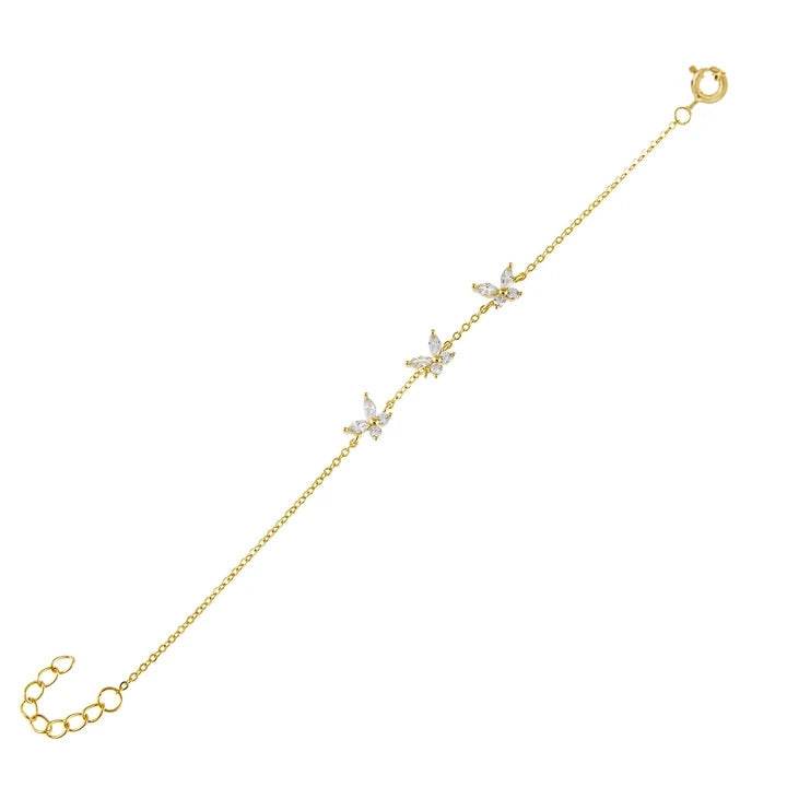 S925 pure silver daily wearing diamond bow bracelet