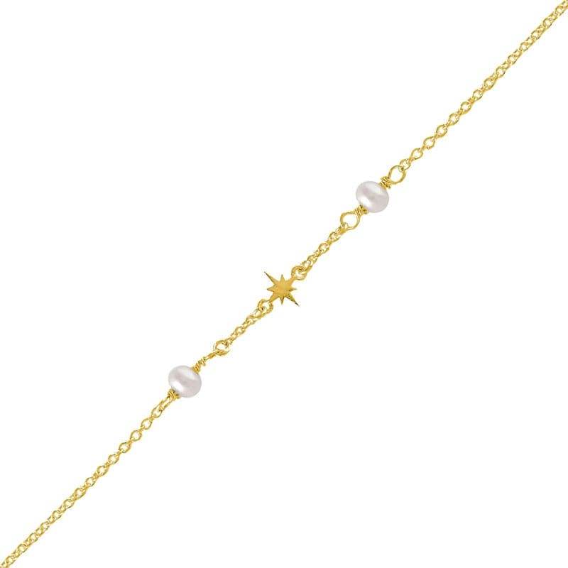 S925 sterling silver creative octagonal star pearl bracelet for women - MOWTE