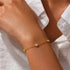 S925 sterling silver three round brand diamond inlaid daily matching women's bracelet - MOWTE