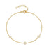 S925 sterling silver three round brand diamond inlaid daily matching women's bracelet - MOWTE