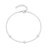 S925 sterling silver three round brand diamond inlaid daily matching women's bracelet - MOWTE