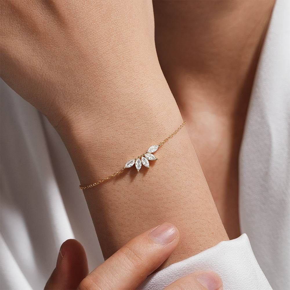 S925 sterling silver crown zircon inlaid daily wear women's bracelet