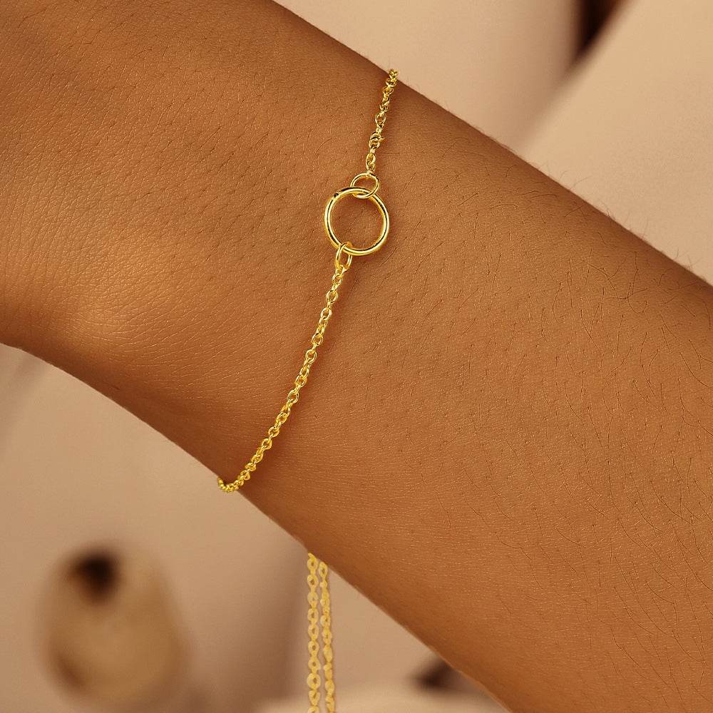 925 sterling silver geometric circle necklace women's ins minimalist bracelet