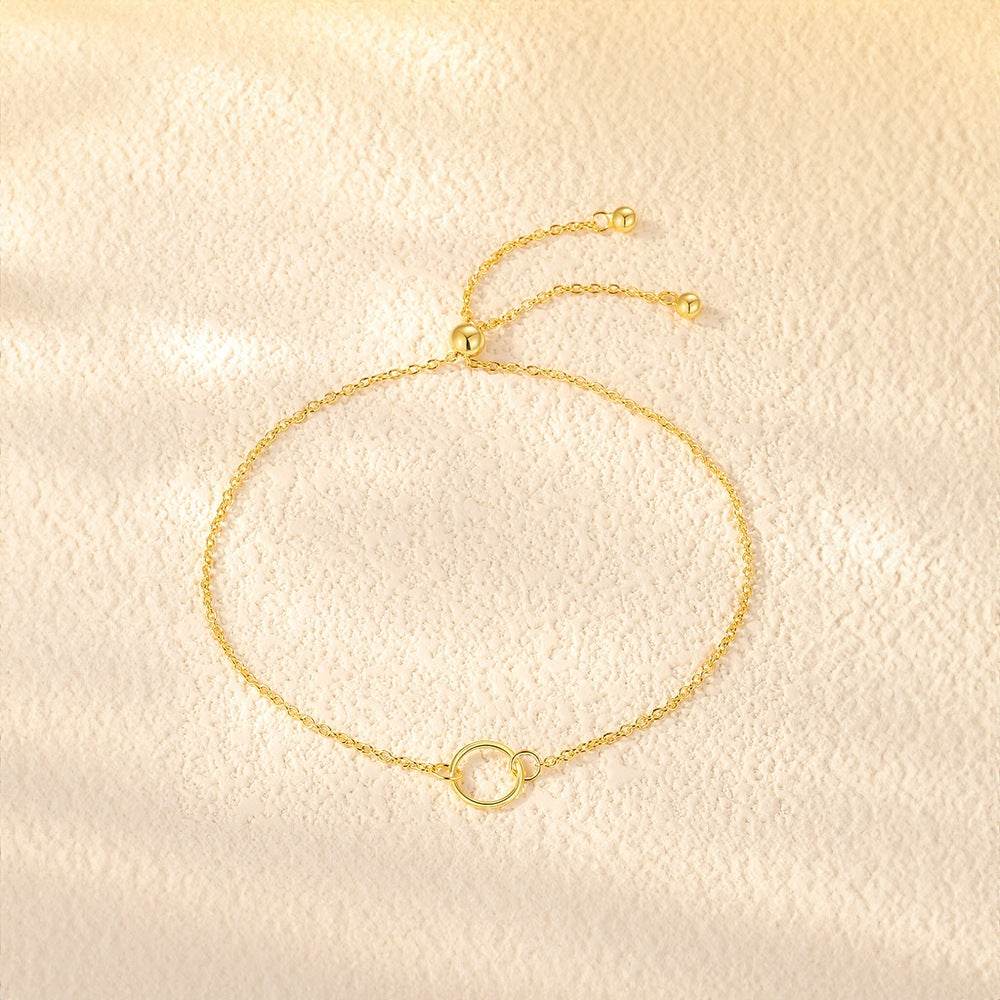 925 sterling silver geometric circle necklace women's ins minimalist bracelet - MOWTE