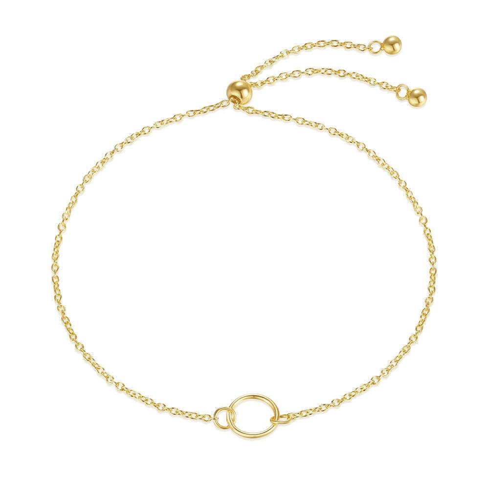 925 sterling silver geometric circle necklace women's ins minimalist bracelet