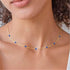 925 sterling silver exquisite simple fine chain color diamond collarbone chain necklace - MOWTE