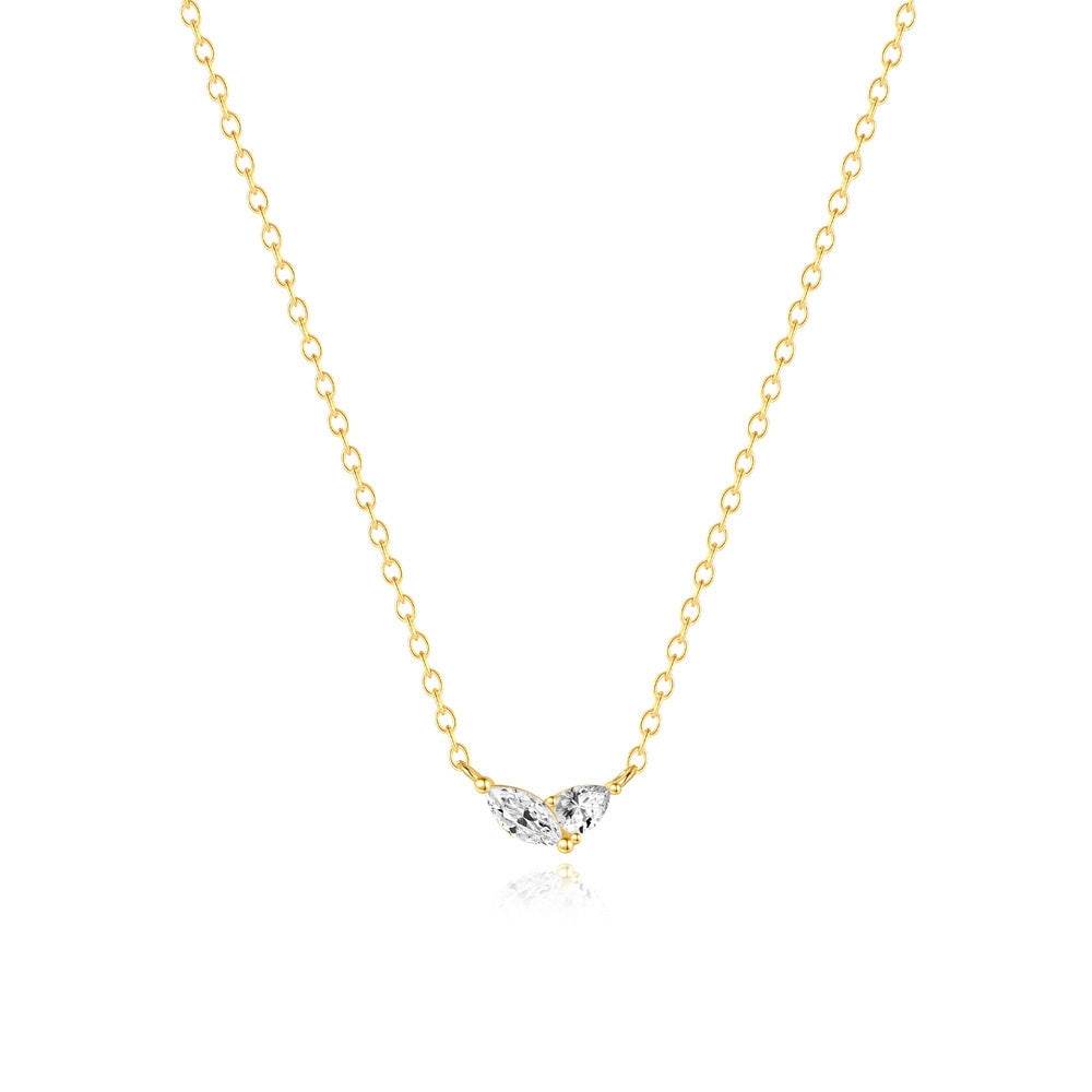 S925 sterling silver classic pendant water droplet collarbone necklace - MOWTE