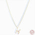 New S925 sterling silver color diamond butterfly 26 letter pendant - MOWTE