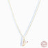 New S925 sterling silver color diamond butterfly 26 letter pendant - MOWTE