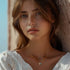 925 sterling silver heart-shaped zircon double piece peach heart collarbone turquoise necklace - MOWTE