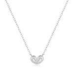 925 sterling silver heart-shaped zircon double piece peach heart collarbone turquoise necklace - MOWTE