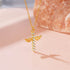 925 sterling silver cross with diamond angel wings pendant collarbone chain - MOWTE