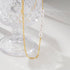 925 sterling silver double spliced paperclip pearl collarbone chain - MOWTE
