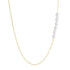 925 sterling silver double spliced paperclip pearl collarbone chain - MOWTE