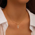 S925 sterling silver three diamond women's collarbone necklace - MOWTE