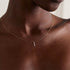 S925 sterling silver three diamond women's collarbone necklace - MOWTE