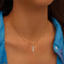 S925 sterling silver three diamond women's collarbone necklace - MOWTE