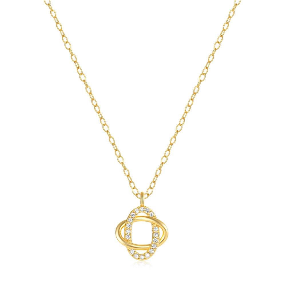 925 sterling silver diamond encrusted exquisite geometric oval collarbone chain - MOWTE