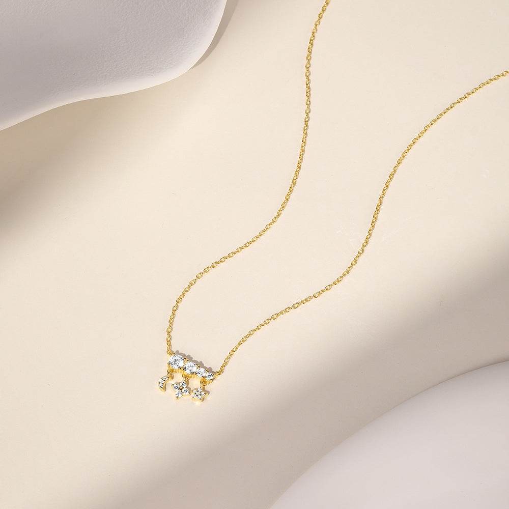 S925 pure silver exquisite moon star high-end design clavicle chain - MOWTE