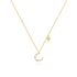 S925 sterling silver irregular crescent diamond collarbone chain pearl necklace - MOWTE