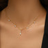 925 sterling silver geometric square zircon necklace - MOWTE