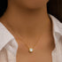 925 sterling silver personalized geometric circular diamond collarbone chain - MOWTE