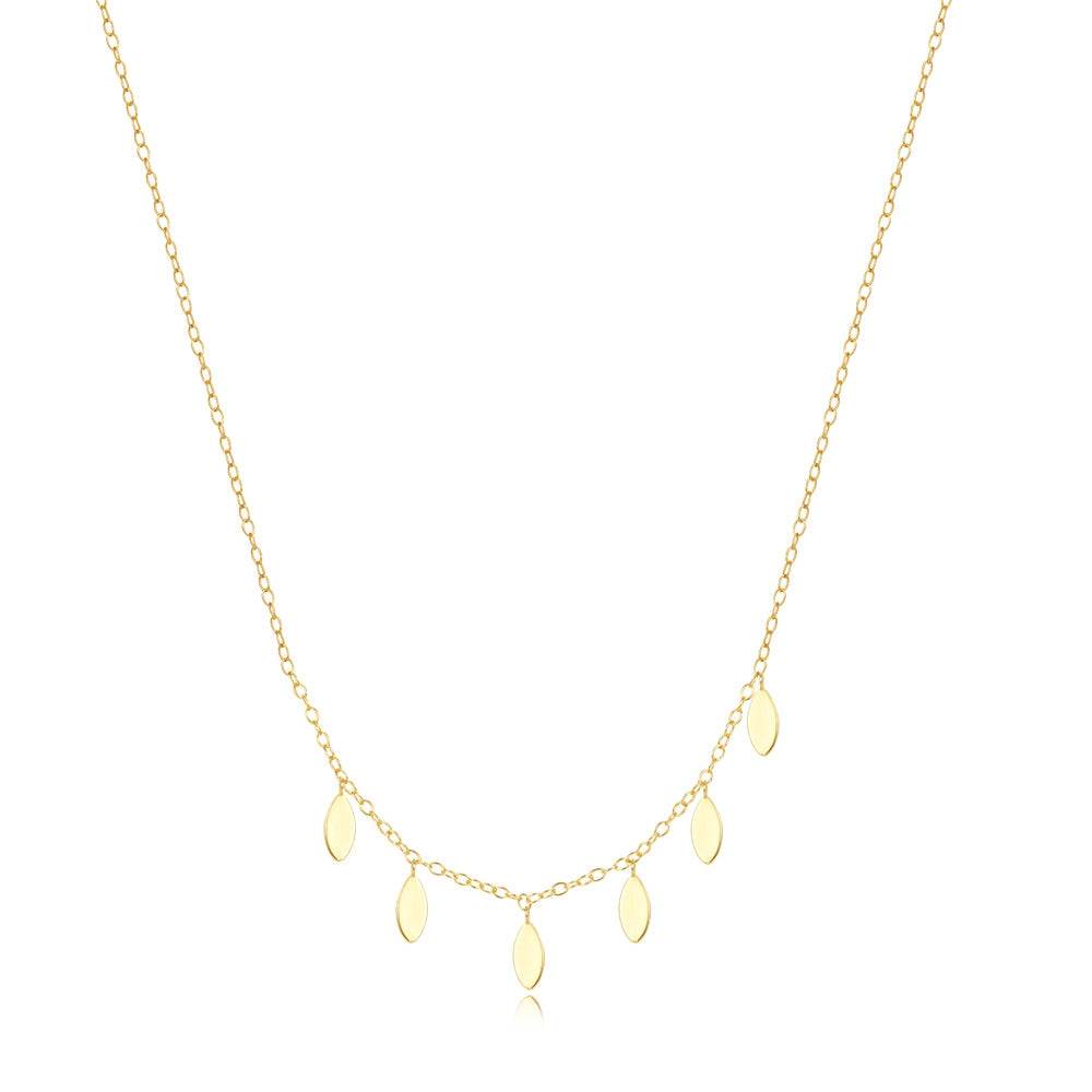S925 sterling silver round plate layered for daily wear women's collarbone necklace - MOWTE