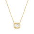 S925 pure silver geometric square diamond inlaid light luxury collarbone chain - MOWTE