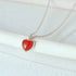 925 sterling silver agate necklace heart-shaped peach heart pendant collarbone chain - MOWTE