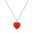 925 sterling silver agate necklace heart-shaped peach heart pendant collarbone chain - MOWTE