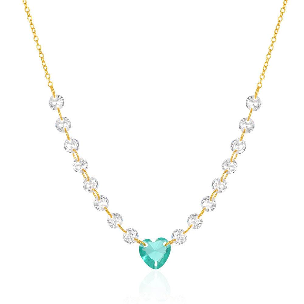 S925 pure silver exquisite luxury single row diamond collarbone chain - MOWTE